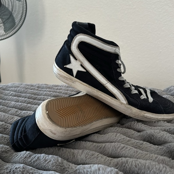 Golden goose Men's Slide in navy blue denim with star and white flash - Picture 2 of 5